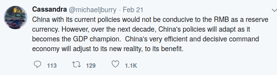 Burry's tweet on China
