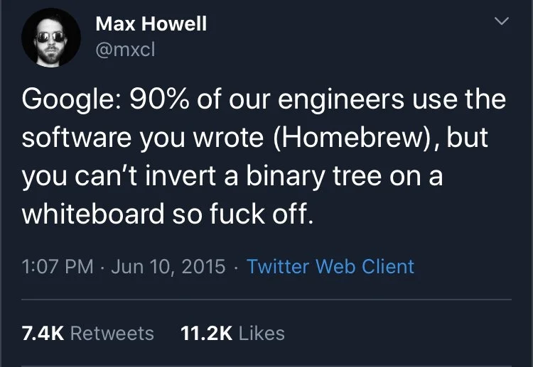 Max Howell rejected from Google